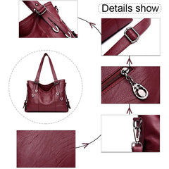 Soft PU Leather Women's Shoulder Bag Crossbody Top-Handle Bolsa