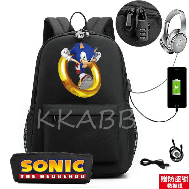 2Pcs Student Anti-Theft Backpack for Boys Girls