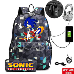 Kids Backpack Set Canvas Schoolbag 2pcs + Pencil Case