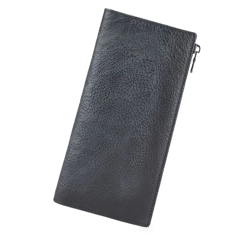 Classic Leather Men's Bifold Wallet Long Clutch Purse