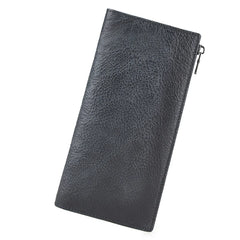 Classic Leather Men's Bifold Wallet Long Clutch Purse