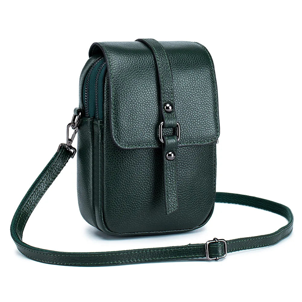 Women's Leather Messenger Bag Small Shoulder Handbag