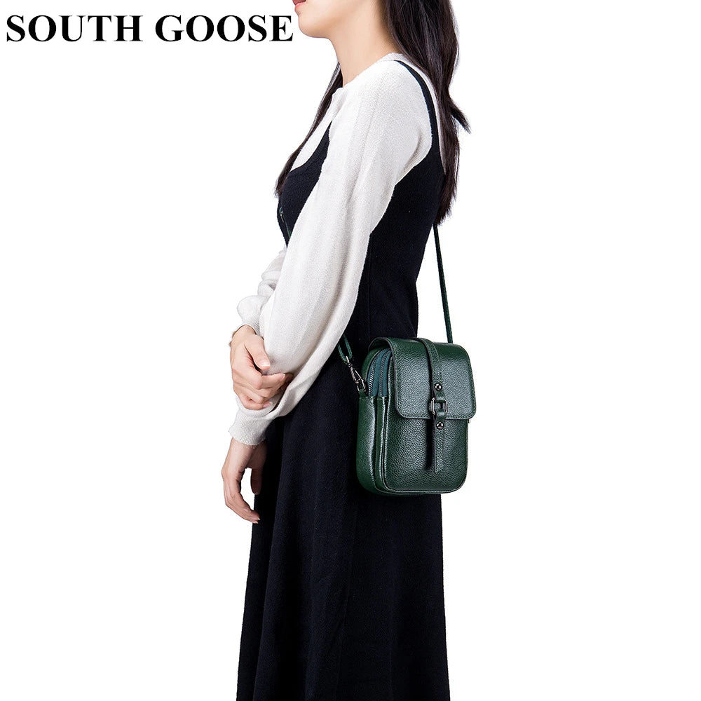 Women's Leather Messenger Bag Small Shoulder Handbag