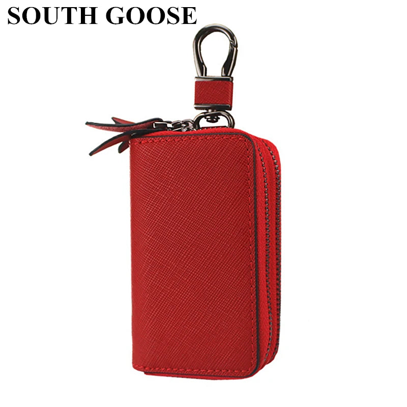 Double Zip Key Wallet Organizer for Men and Women