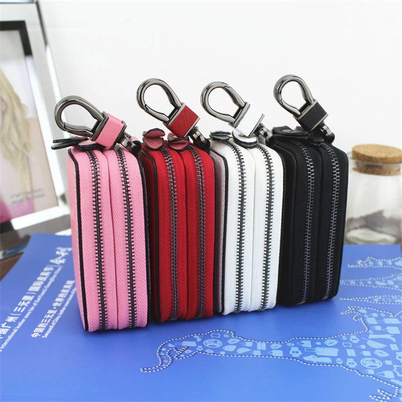 Double Zip Key Wallet Organizer for Men and Women