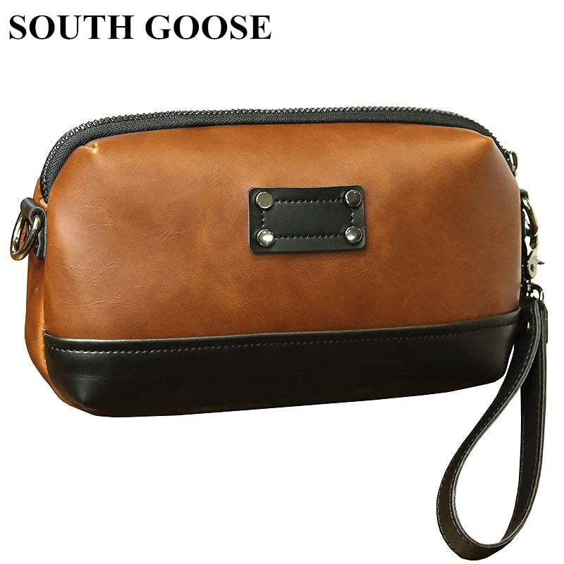 Men Wallet Long Zipper Clutch Handy Bag High PU Leather Purse