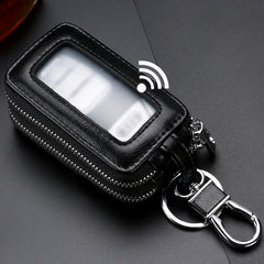 Double Zipper Leather Key Wallet Men & Women