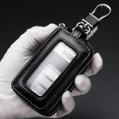 Double Zipper Leather Key Wallet Men & Women