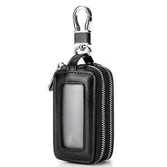 Double Zipper Leather Key Wallet Men & Women