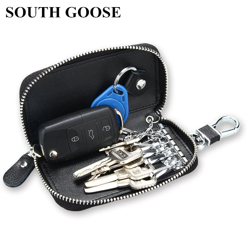 Leather Key Wallets Men & Women Car Key Holder Multi-function Organizer