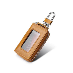 Leather Key Wallet Organizer Zipper Key Case Pouch