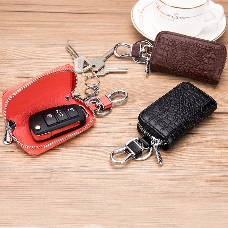 Crocodile Pattern Key Wallets Leather Key Case Large Capacity Organizer
