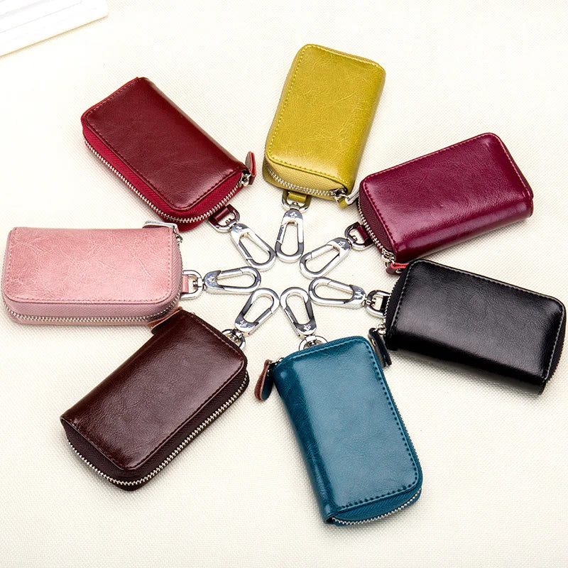 Leather Key Wallet Multi-Function Key Case Car Key Holder