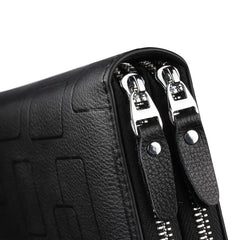 Men's Classic Leather Clutch Wallet Large Capacity Purse
