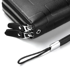 Men's Classic Leather Clutch Wallet Large Capacity Purse