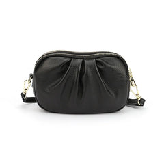 Women Leather Shoulder Bags Three Layers Zipper Messenger Bag