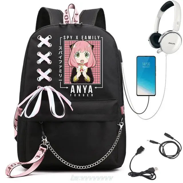 SPY FAMILY Backpack Capacity Travel Bagpack USB Multifunctional Charge