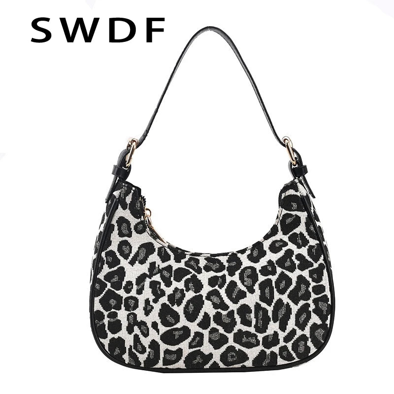 Leopard Print Small Shoulder Bag for Women