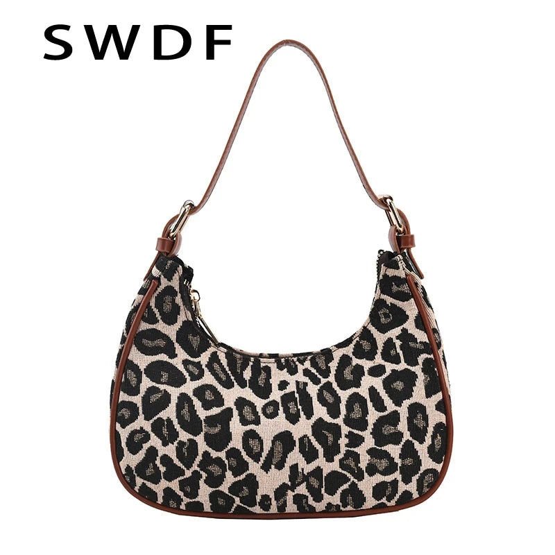 Leopard Print Small Shoulder Bag for Women