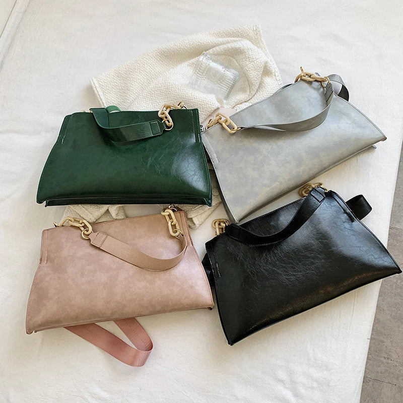 Soft Leather Crossbody Shoulder Bag Large Capacity