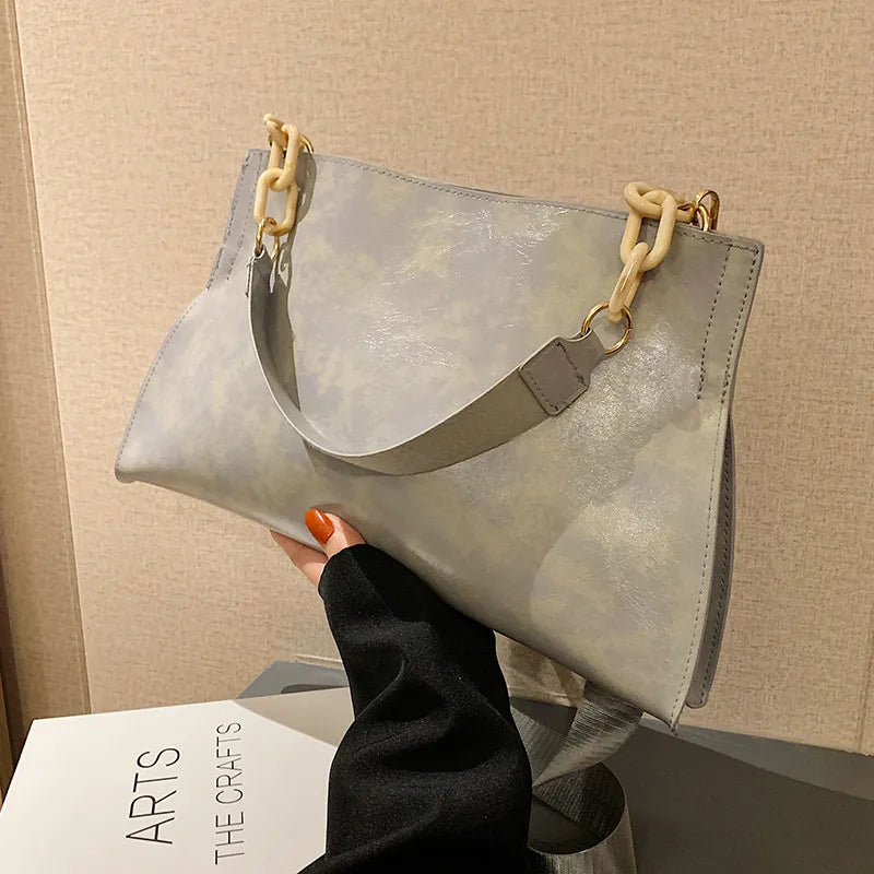 Soft Leather Crossbody Shoulder Bag Large Capacity