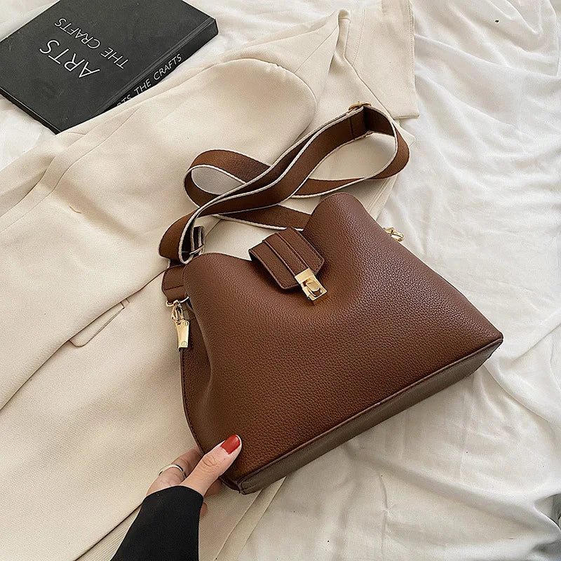 Red Casual Shoulder Bag with Wide Strap