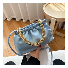 Cloud Underarm Shoulder Bag Clutch Purse Pleated Pouch Handbag