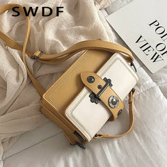 Women's Rivet Shoulder Messenger Bag High PU Leather Tote Bag