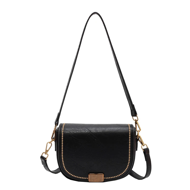 Vintage Crossbody Bag for Women Brown Leather Mini Purse