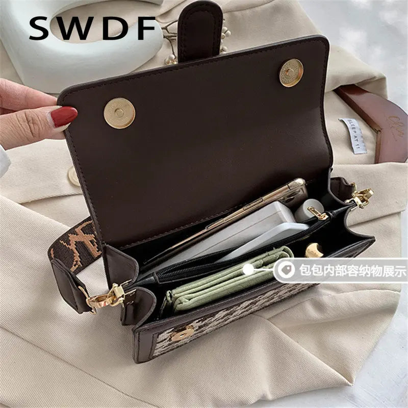 Retro Woolen Square Bag & Shoulder Bag Messenger Bag Purses and Handbags