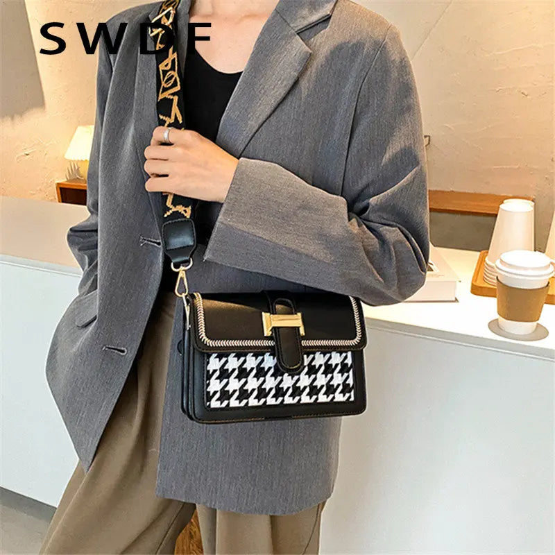 Retro Woolen Square Bag & Shoulder Bag Messenger Bag Purses and Handbags