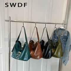 Large Crossbody Bag Vintage Leather High Capacity Hobo Handbag