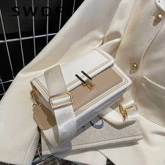 Mini Contrast PU Leather Crossbody Side Bags for Women Handbag
