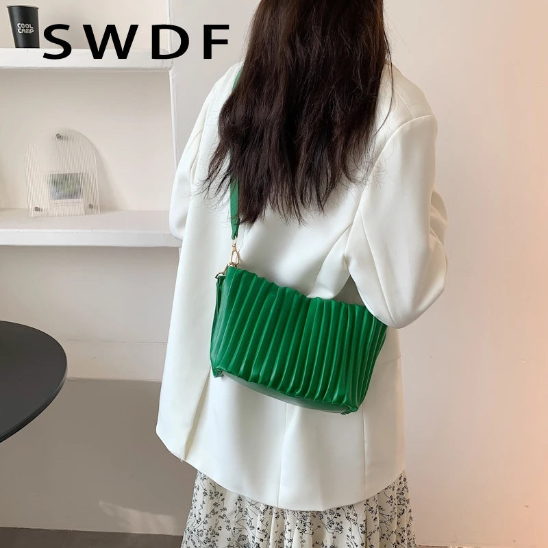 PU Leather Small Bucket Shoulder Bags for Women
