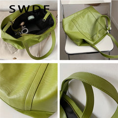 Soft Tote Shoulder Bags For Women Summer Solid