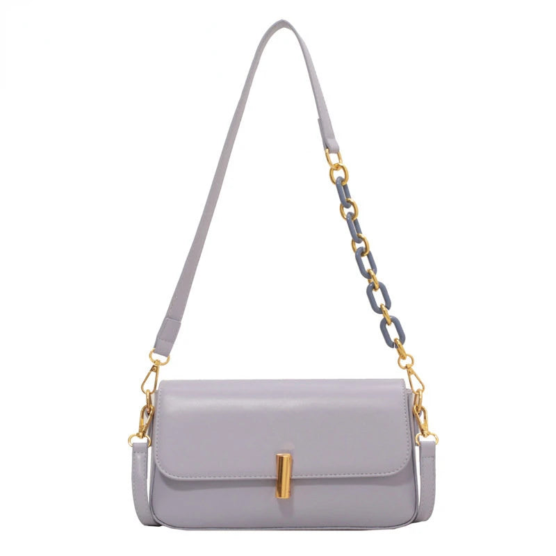 Small Flap Shoulder Bag PU Leather Crossbody Women's Bag Solid Casual Female Han