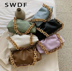 Pleated Tote Bag Soft Leather Women's Handbag Shoulder Bag