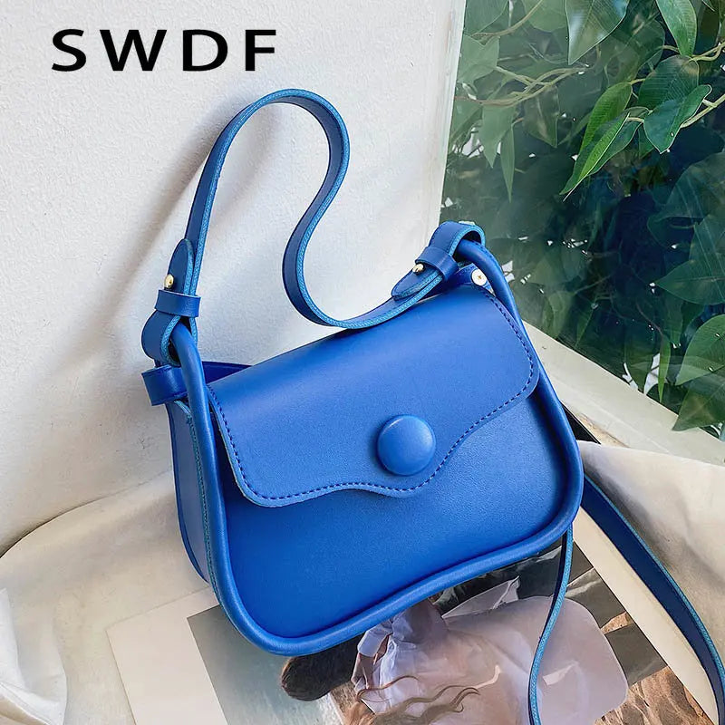 Solid Pu Leather Shoulder Bag Crossbody Bags Female Ladies Messenger Crossbody