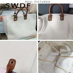Women Canvas Shoulder Bags Ladies Tote Bags Casual Handbags