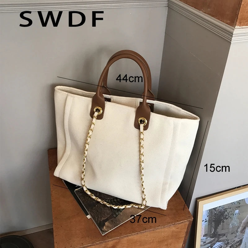 Women Canvas Shoulder Bags Ladies Tote Bags Casual Handbags