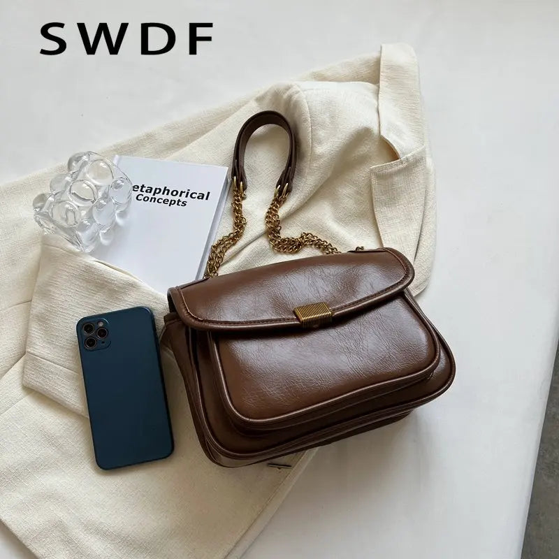 Oilskin Women's Shoulder Bag Chain Bag Messenger Bag