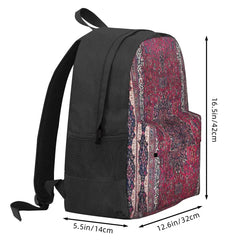 Saber Meshed Persian Carpet Print Backpack Zipper Close