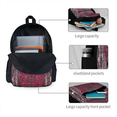 Saber Meshed Persian Carpet Print Backpack Zipper Close