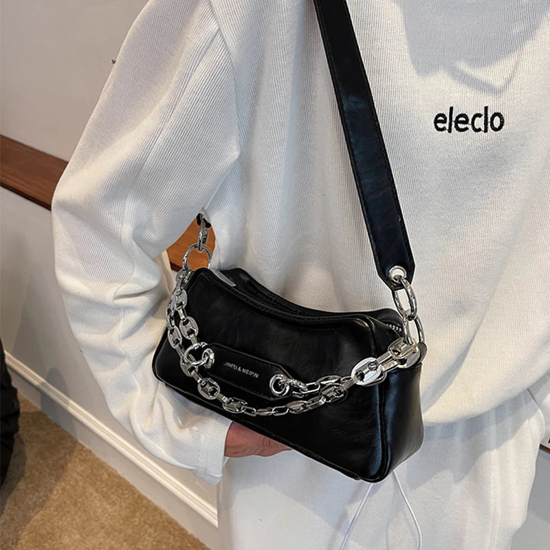 Y2K Stylish Retro Chain Messenger Shoulder Bag for Women