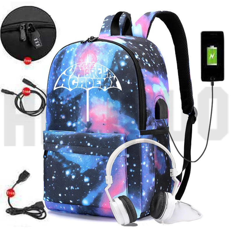 The Umbrella Academy Backpack USB Charging Bag Softback