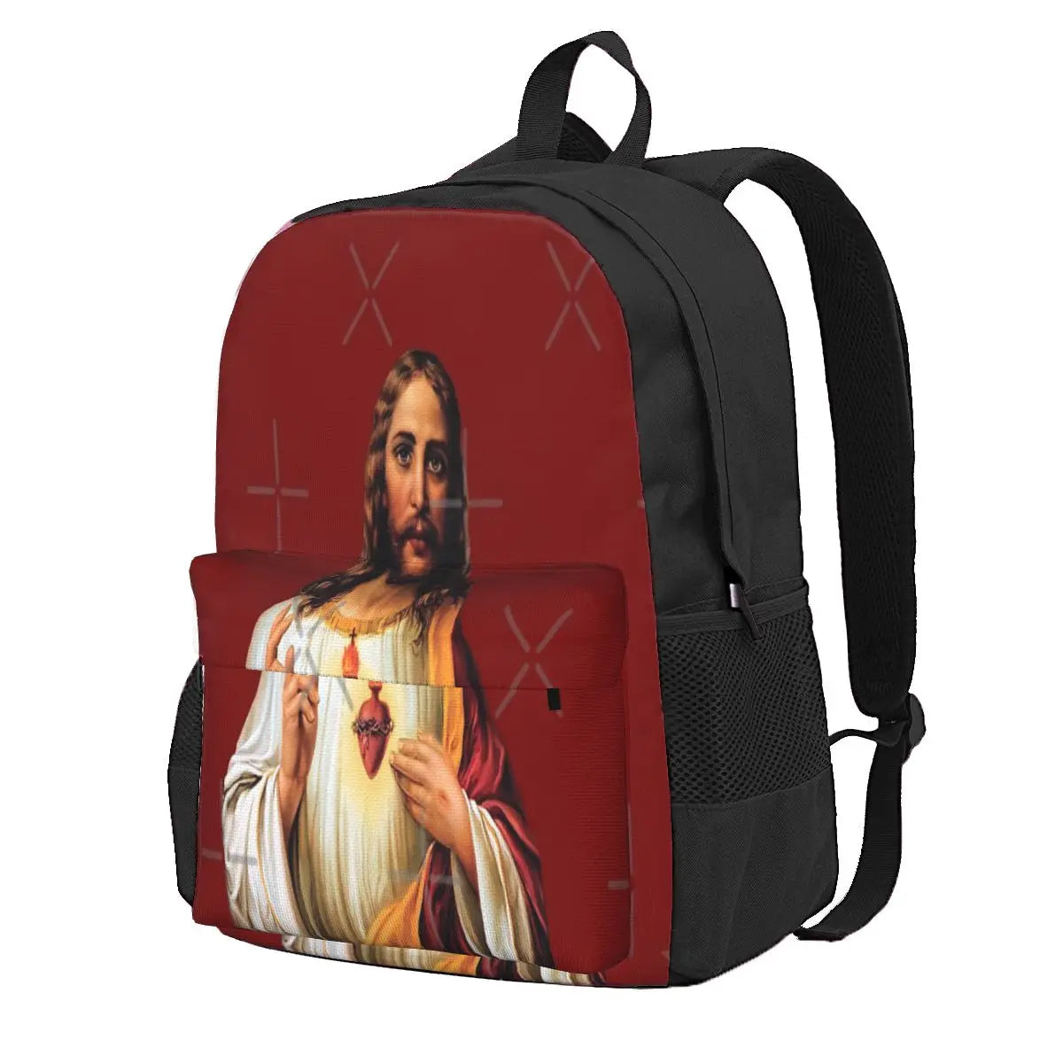Sacred Heart Of Jesus Backpack Retro Male School Bag