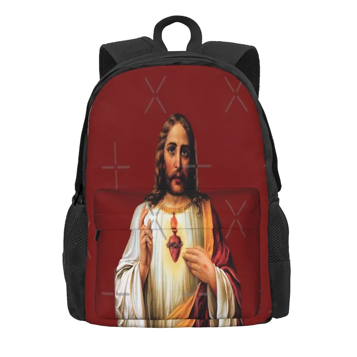 Sacred Heart Of Jesus Backpack Retro Male School Bag