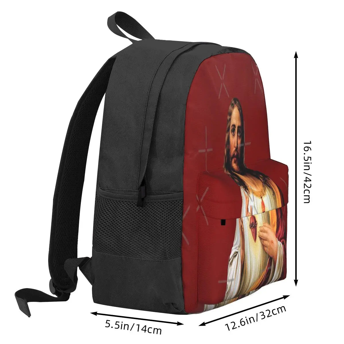 Sacred Heart Of Jesus Backpack Retro Male School Bag