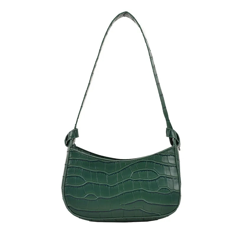 Women's Stone Pattern Saddle Bags PU Leather Handbags Purses