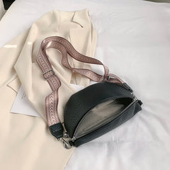 Women's Saddle Shoulder Bag Crossbody Chest Bag PU Leather Fanny Pack